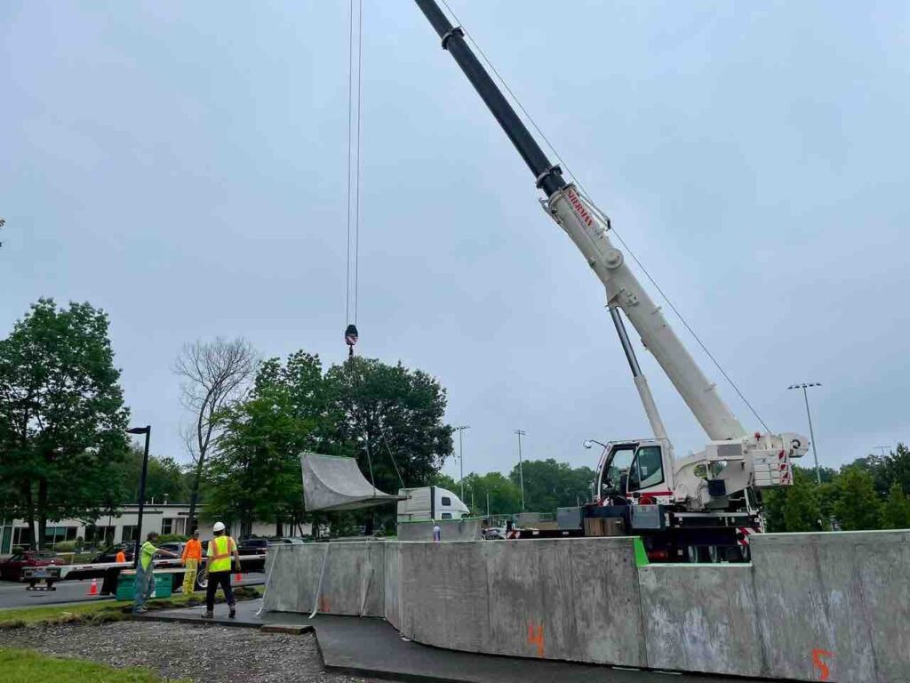 Construction getting started at the Billerica skate park.